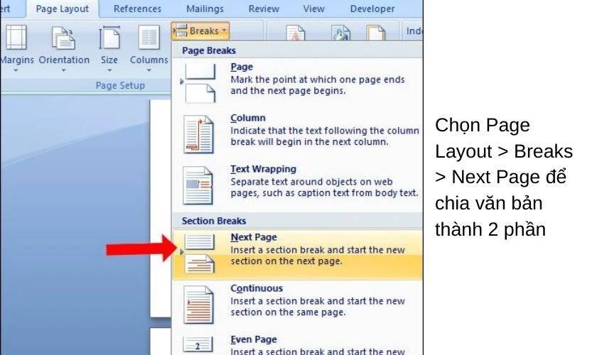 Cách đánh số trang trong word